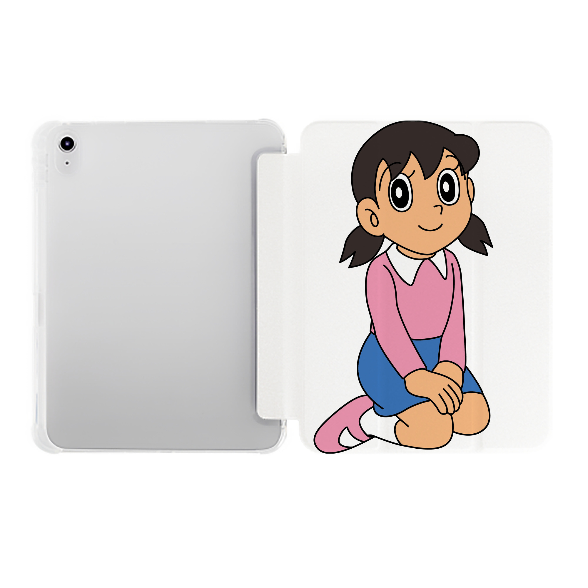 （画像用） ドラえもん みなもと しずか Doraemon Shizuka Minamoto IPad ケース ペン収納付き 三つ折りスタンド PUレザー×シリコン 対応機種9.5/10.5/10.9インチ